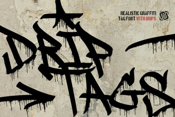 Drip Tags: Raw Graffiti Font for Bold Display