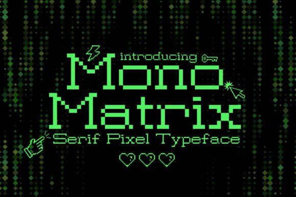 Mono Matrix Serif Pixel Font for Makers